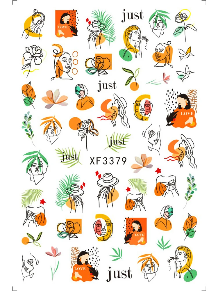 

1Pcs Flower Gel Polish Nail Sticker Decals Tool Nail Art Paper Decoration Manicure Tattoos DIY Nail Art Accessories 3331-3382