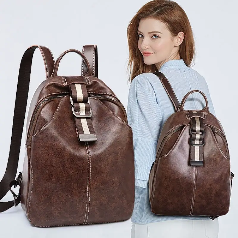 

PP2351 NEW Backpack Korean women's leather handbag