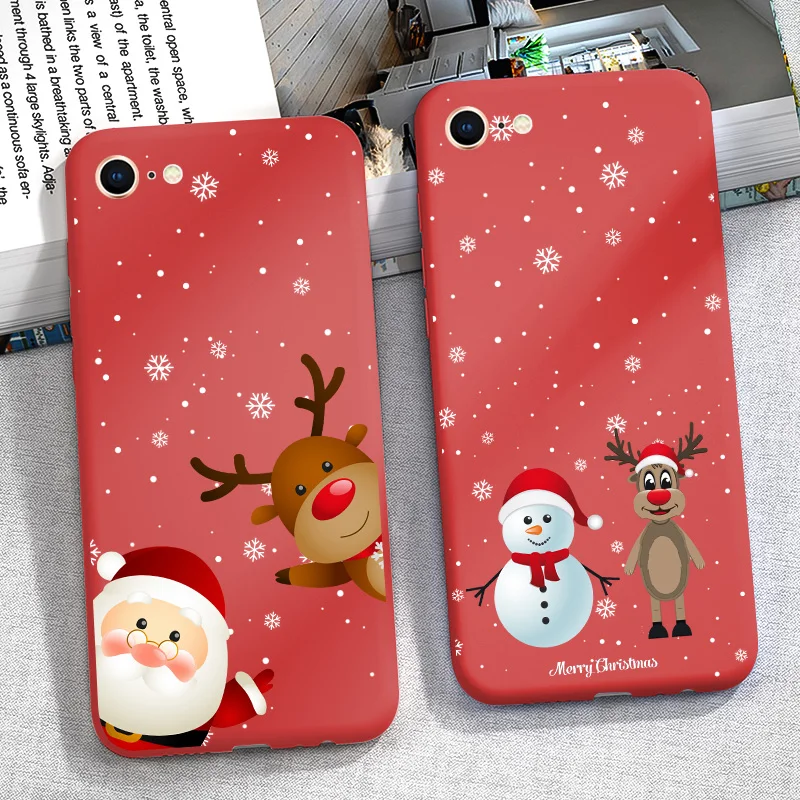 Силиконовый чехол с надписью &quotMerry Christmas&quot для iPhone 7 8 Plus 11 Pro Max XS XR X S 6 6S задняя