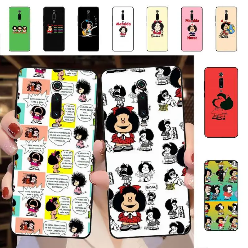 

YNDFCNB Mafalda Phone Case for Redmi 5 6 7 8 9 A 5plus K20 4X S2 GO 6 K30 pro