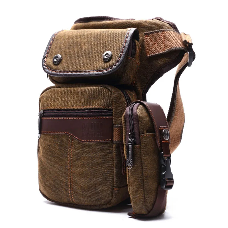 

Men Canvas Drop Leg Bag Fanny Pack Waist Thigh Hip Belt Bum Military Travel Motorcycle Cross Body Messenger Casual Shoulder Bag
