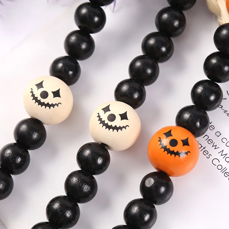 OGDA 68 см Хэллоуин кисточка Сделай Сам Тыква деревянные бусины подвеска
