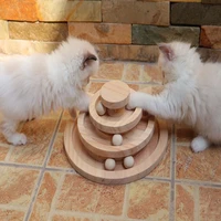 wooden 23 levels pet cat toy tower tracks disc cat intelligence amusement triple play disc cat toy ball training toys cat tower