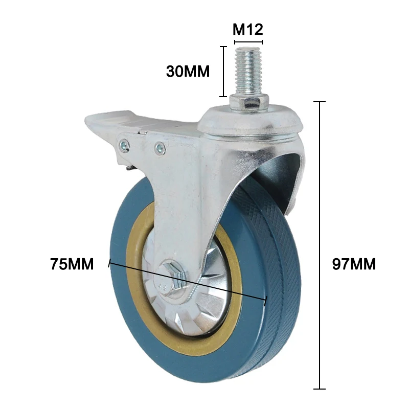 

2019 New PVC Casters 4pcs Casters Heavy Duty Pneumatic Caster Wheels No Noise Wheels L9 #2
