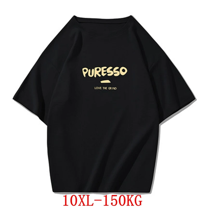 

ANGINANA Men's big T-shirt with size 9xl 10xl Summer Short Sleeve Cotton hip hop sports 5XL 6xl 7XL 8xl white blue black top