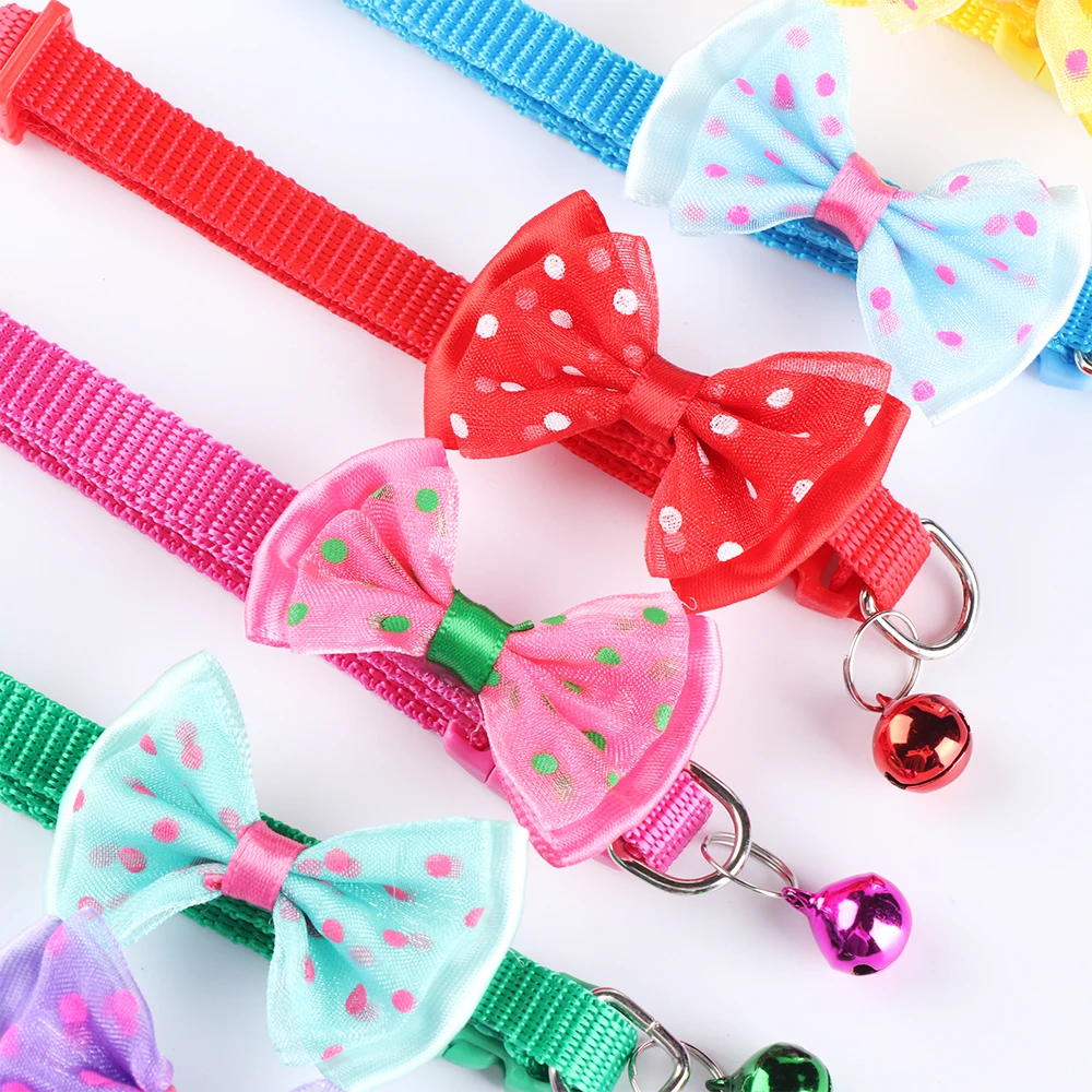 1 шт. ошейник для собак с бантом подвеска колокольчик регулируемые ошейники кошек