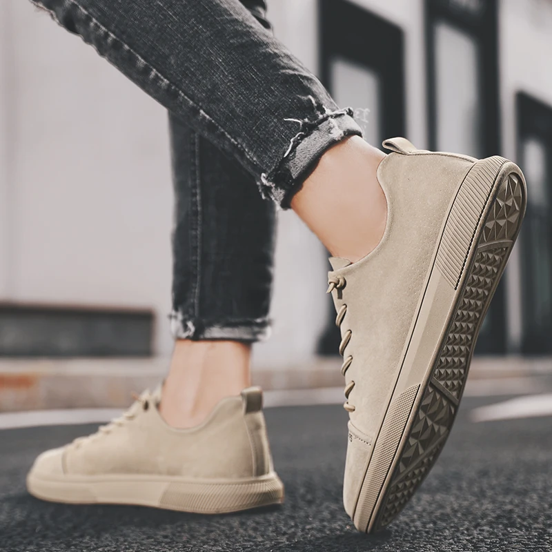 Мужские Винтажные кроссовки из замши с низким верхом на плоской подошве шнуровке