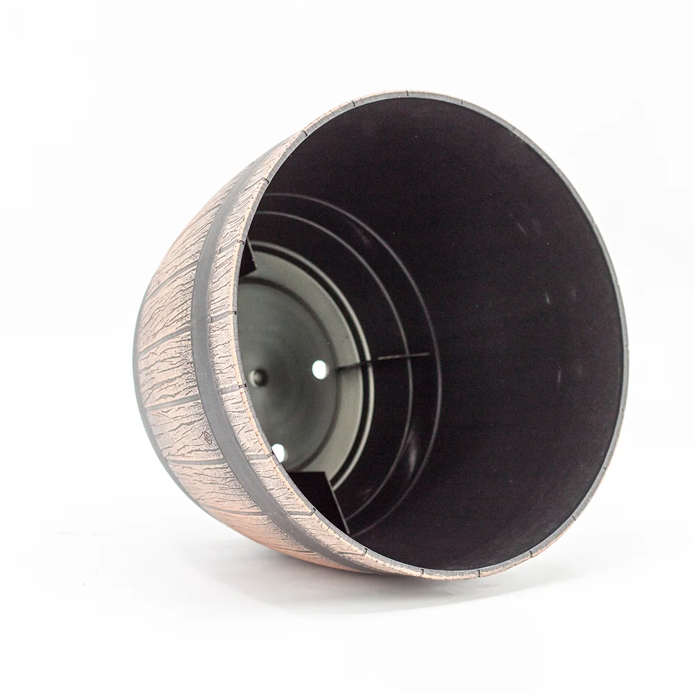 

Factory direct price mini plastic wood grain pot for flower