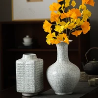 Creativity Ice Cracked Texture Ceramic Vase Chinese Modern White Glaze Flower Vases Plant Pots Decorative Nordic Decoration Home