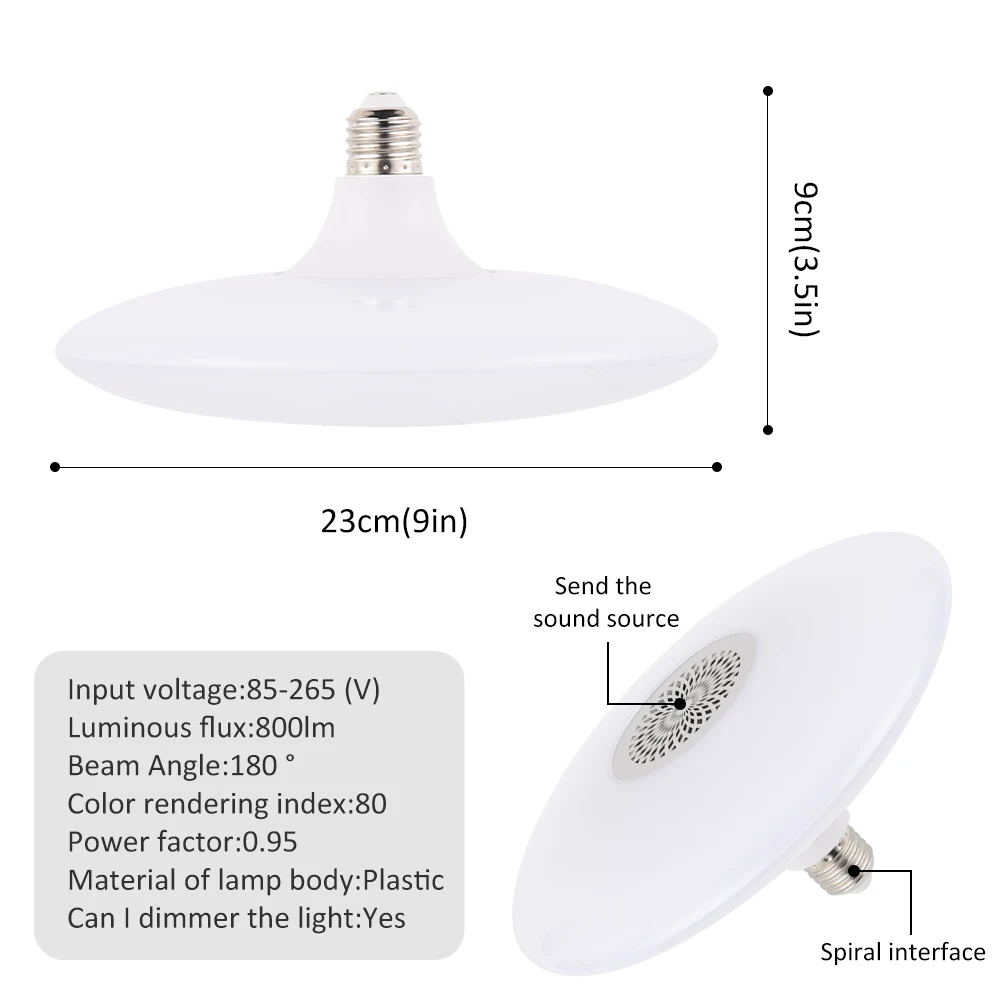 

RGB Bluetooth Music Light Bulb LED Dimmable Smart Light Bulb Music Playing Dimmable Wireless Led Lamp For Home Party