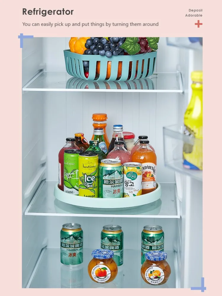 

Kitchen seasoning rotating shelf, table items and toilet cosmetics turntable, cabinet storage multi-functional tools
