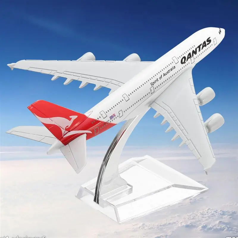 Металл 16 см модель самолета A380 Австралия Qantas самолет масштаб настольная игрушка