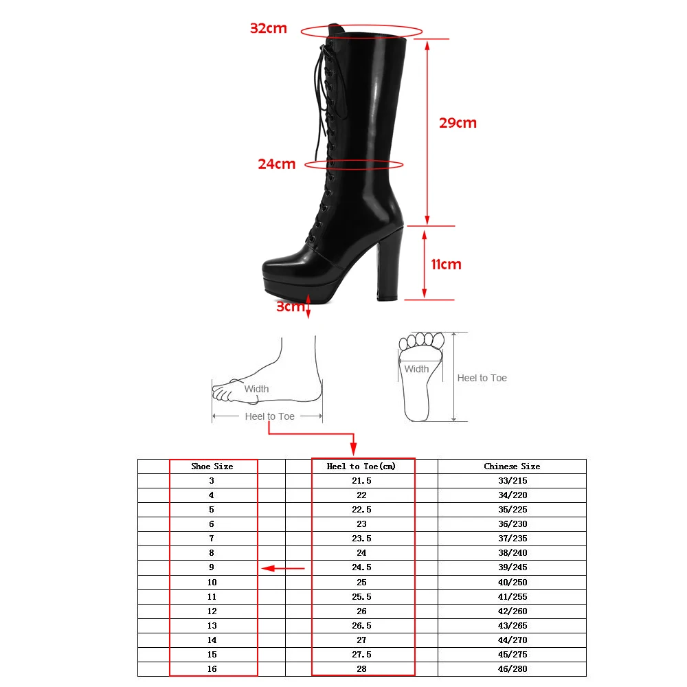 2021 Black Platform Calf Boots Women High Heels Ladies Autumn Winter Shoes Bottes Plateforme Femme Big Size White | Обувь