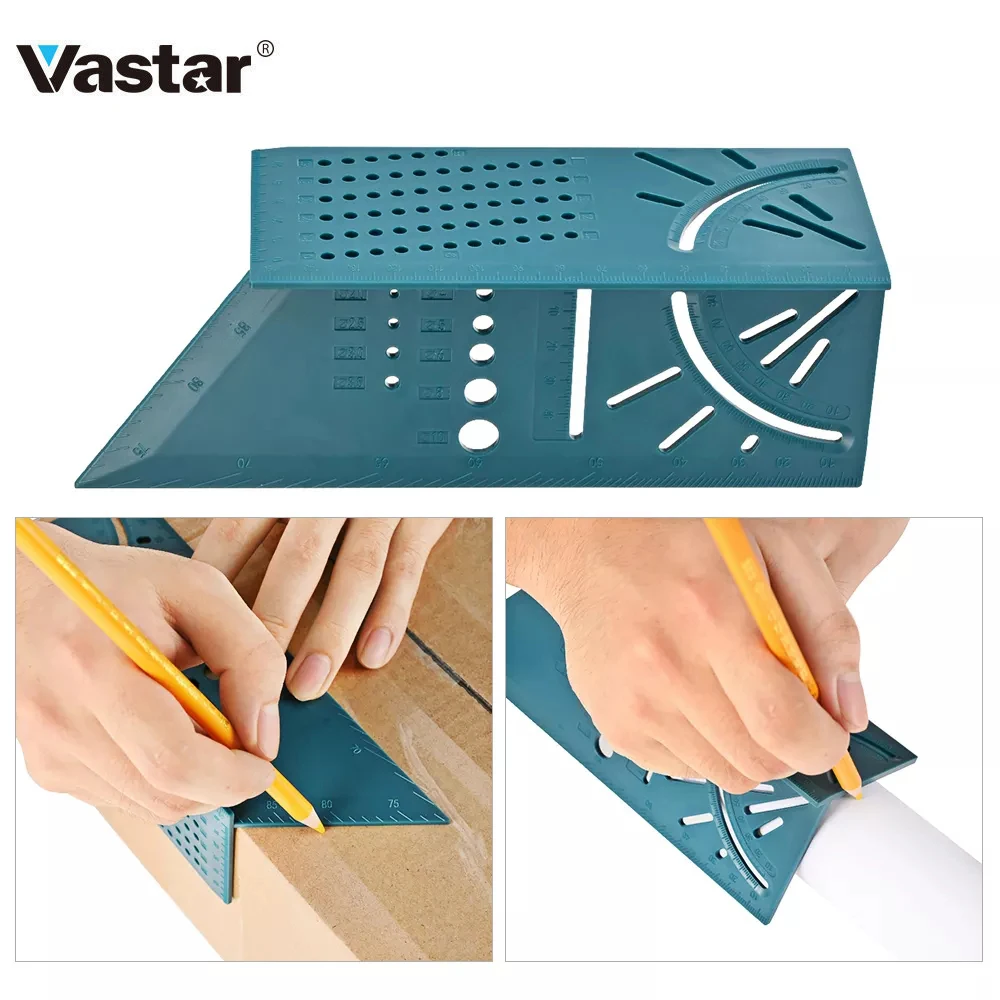 : Vastar Деревообработка писец Mark Line Датчик T-Тип линейка 3D угла скоса измерительный прибор квадратный Размеры измерительные инструменты - изображение