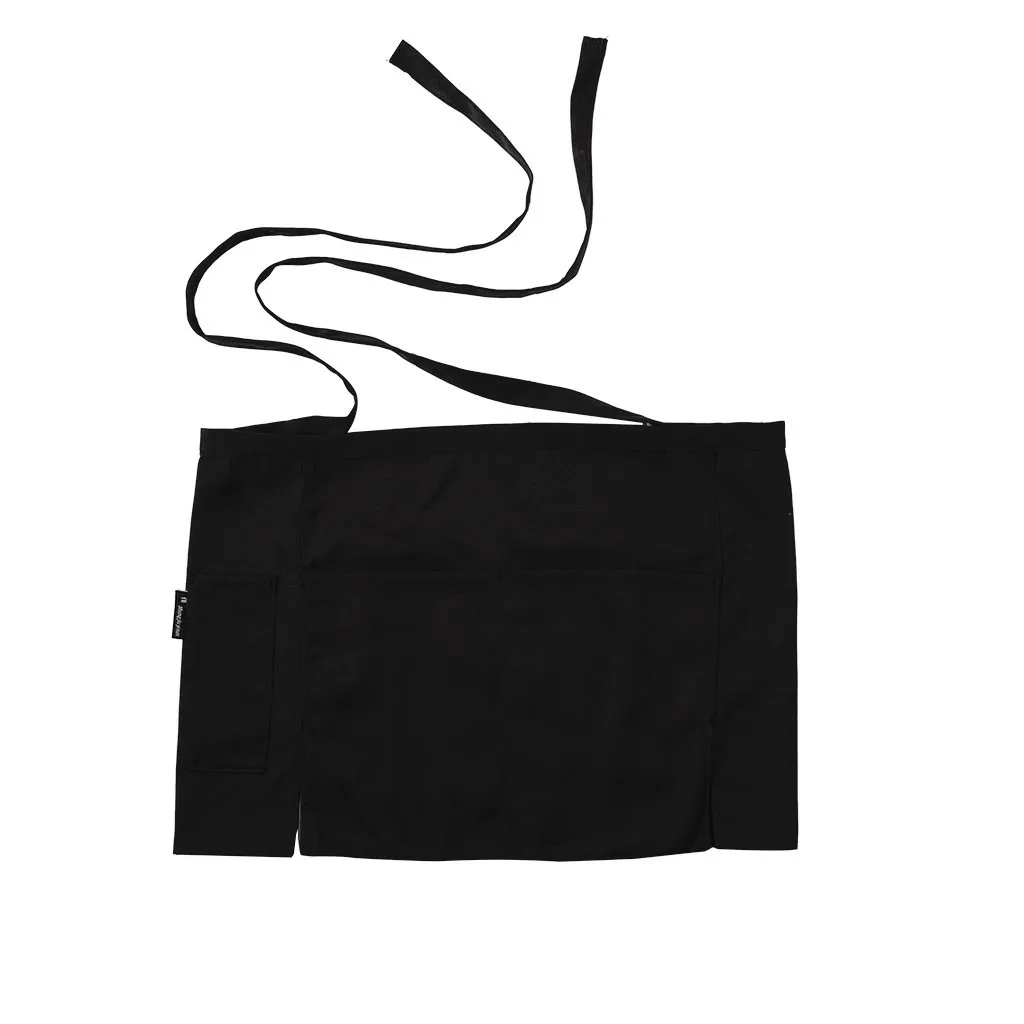 

Universal Unisex Half Bust Bib Apron Restaurant Kitchen Coffee Tea Shop Waitress Uniforms Waist Short Aprons with Pockets