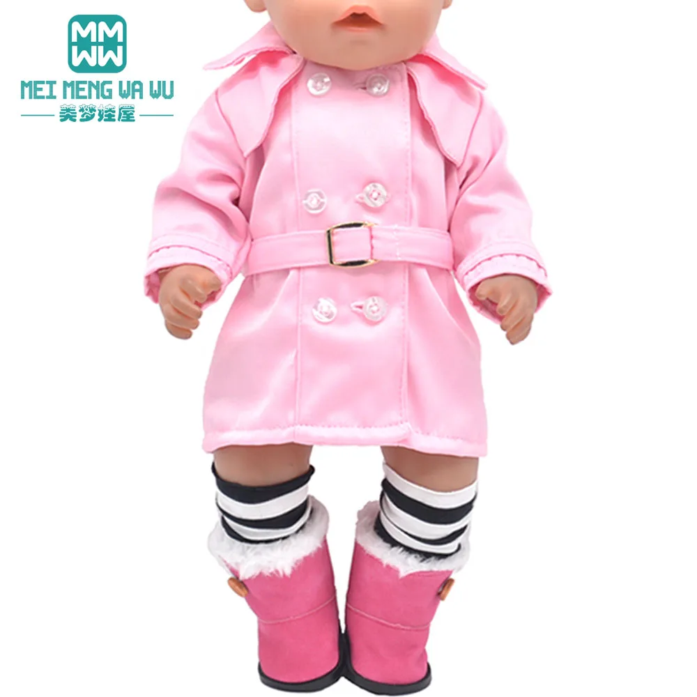 43cm Doll clothes baby toy new born doll and American Fashion shirts trench coats fur collar | Игрушки и хобби