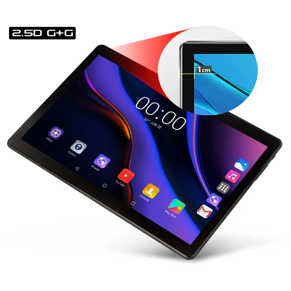 Планшет Android 9 0 с двумя камерами закаленное стекло экран 2 5D 10 дюймов 32 ГБ ROM 1280*800 IPS