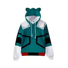 Толстовка с мультяшным принтом, свитшот для мальчиков и девочек, для подростков и женщин, зимняя Милая кошачьи ушки 3D, милая куртка для косплея Mha Bnha No Buko Hero