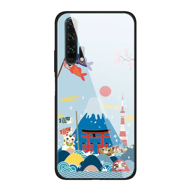 

Oriental Cherry Glass Phone Case Back Shell For Huawei P20 Pro P30 Lite Mate 9 10 20 Pro Nova 3i 5 3E Cover Accessories