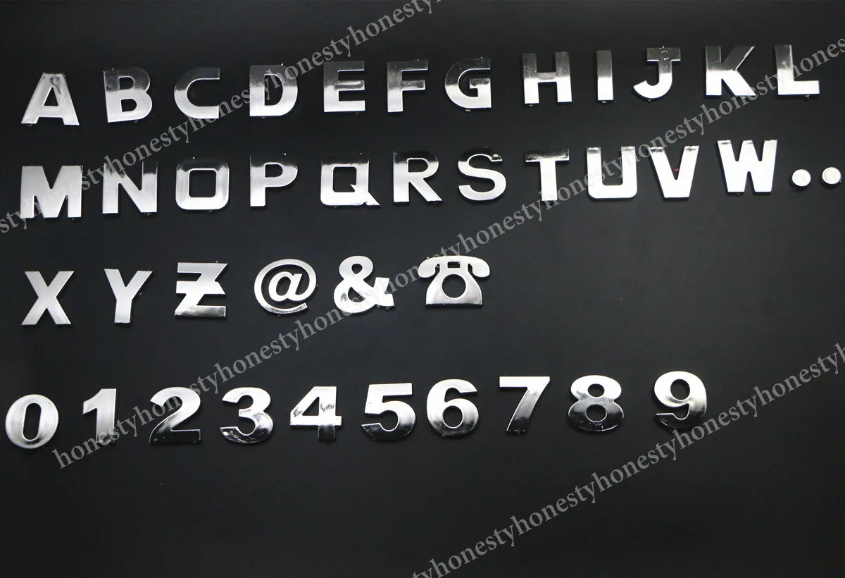 

3D DIY Silver Alphabet Sticker Car Emblem Letter Silver Badge Decal (A-Z/0-9)