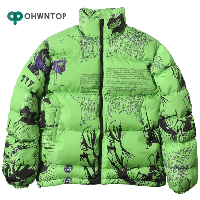 2019 куртка в стиле хип хоп парка японский мультяшный граффити уличная Мужская