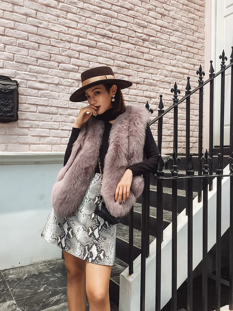 Tatyana furclub натуральный Лисий меховой жилет дизайн женская меховая куртка натуральный Лисий мех жилет Зимний короткий жилет куртки