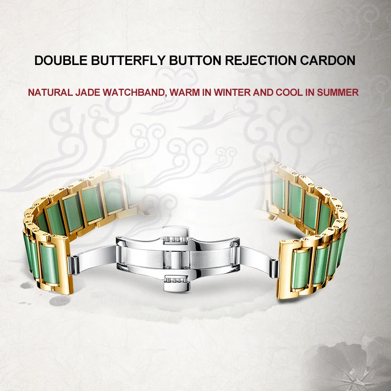 

JADE AUTOMATIC MECHANICAL MEN WATCH TOP BRAND LUXURY WATERPROOF JADEITE STAINLESS MAN LUMINOUS WRISTWATCH