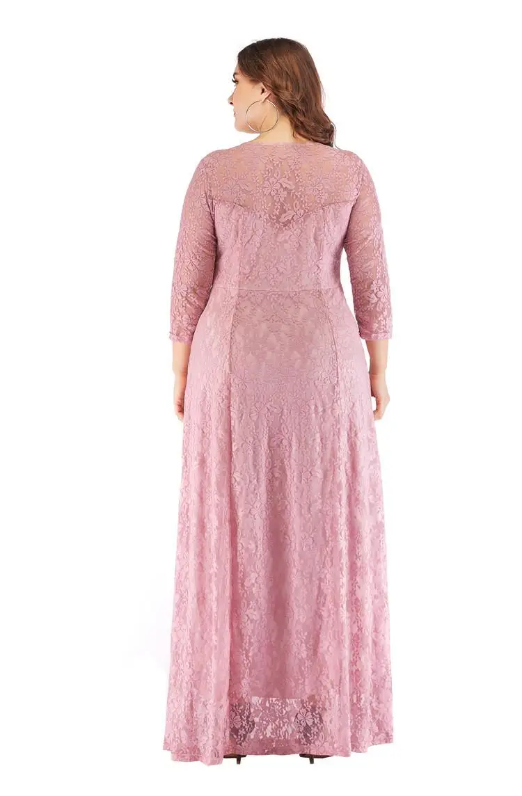 Кружевное платье длиной до пола 5xl 6xl, большие размеры, Женское зимнее платье, элегантное вечернее винтажное Длинное Макси платье, большие размеры, vestidos