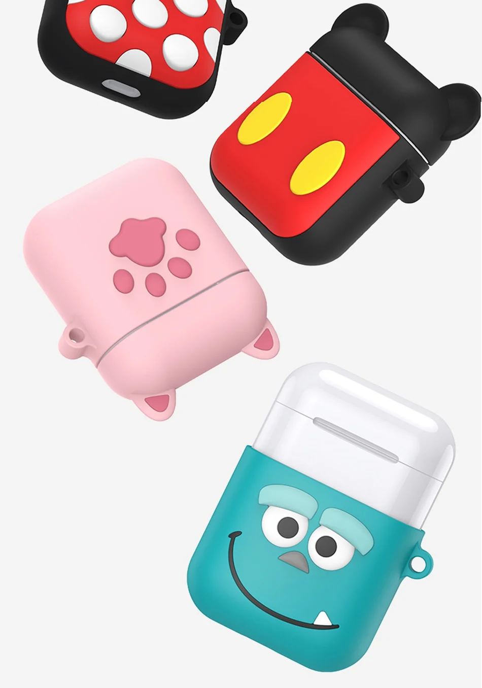 3D чехол для наушников для AirPods, силиконовый чехол, милый ins, медведь, собака, чехол для Apple Air pods 2, наушники/Earburd/Earpods, чехол, ремешок