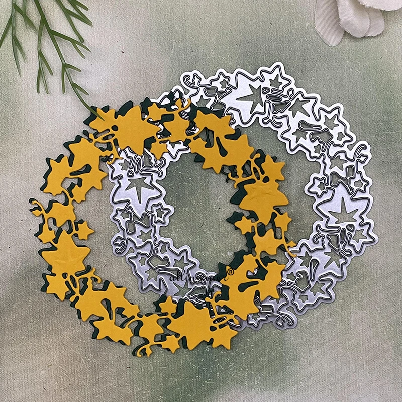 

New Maple Leaf Ring DIY Craft Metal Cutting Die Scrapbook Embossed Paper Card Album Craft Template Stencil Dies