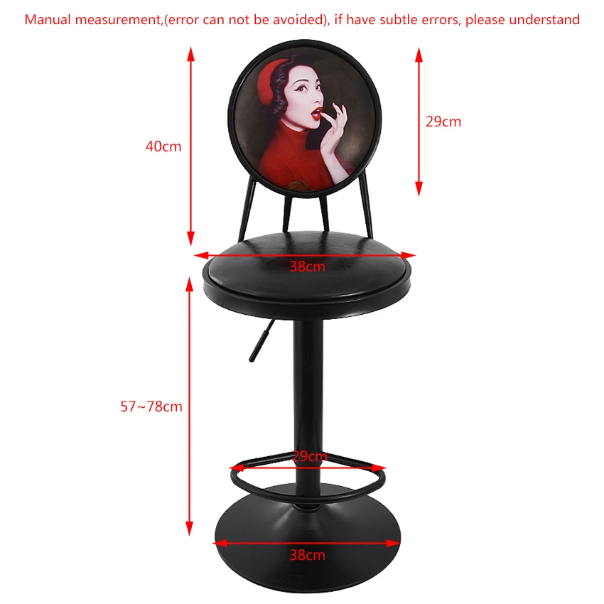 Античная Европейский Стиль 60 80 см регулируемая по высоте вращающийся барный стул