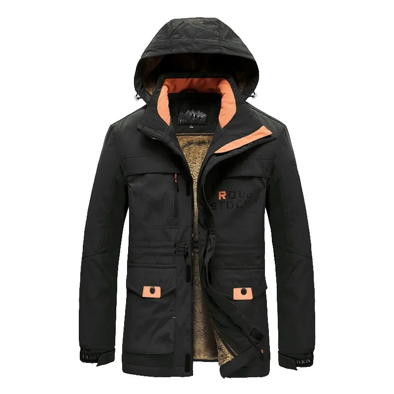 

Winter Jacket Men Thick Wool Liner Warm Streetwear Army Parka Men Multi-pocket Windbreaker Fur Hooded Cargo Bomber Jackets Coats