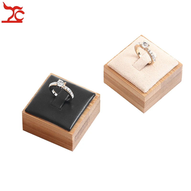 Натуральный бамбук кольцо ювелирные изделия Дисплей стенд модные бриллиантовые