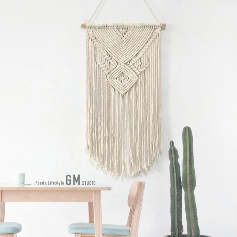 

Boho Macrame Tapestry Handmade Bohemian Tapestry Cotton Rope Home Living Room Decor Wall Accessories Macrame Tapestry