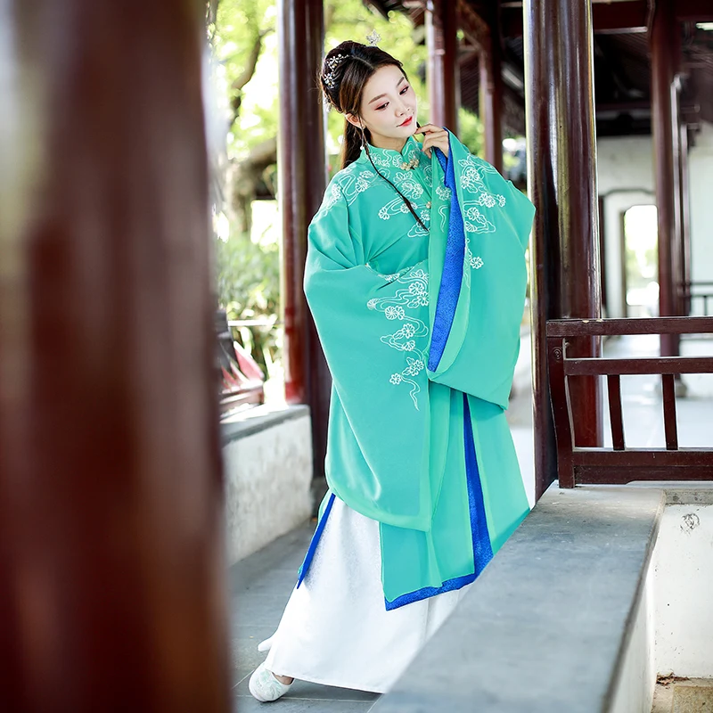 Традиционное китайское платье комплект с вышивкой костюм ТВ сценическое