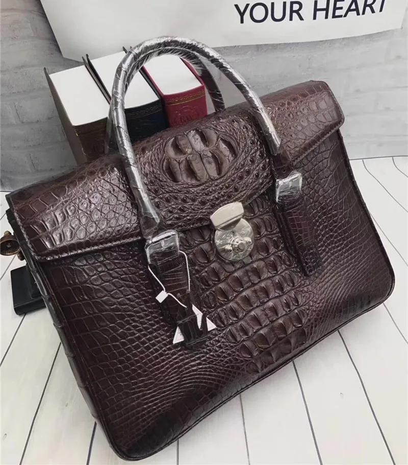 Натуральная крокодиловая кожа замок для ключей портфель бизнесменов Мужская