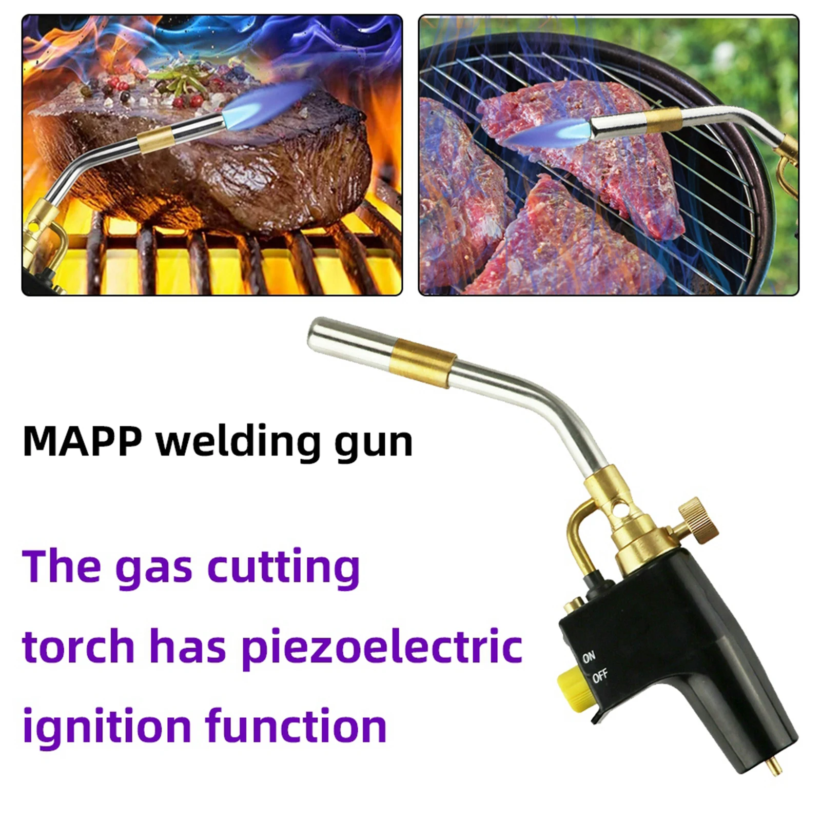 

Pro MAPP Gas Welding Torch- Plumbing Blow Torch Soldering Tools - Metal Flame Gun Brazing Quick Fire Solder Burner