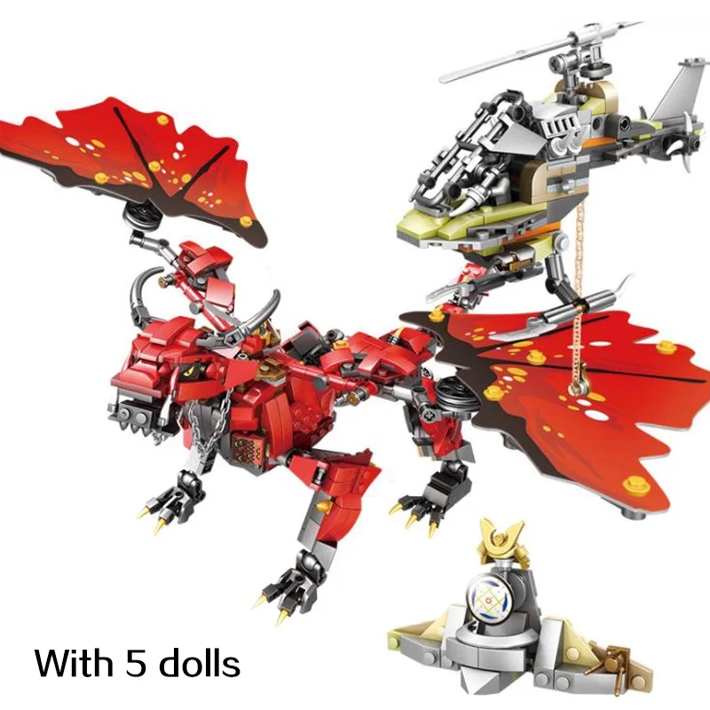 

1072Pcs Ninja Series Building Blocks Flying Mecha Flame Dragon Action Figures DIY Model Bricks Toys Gifts for Children