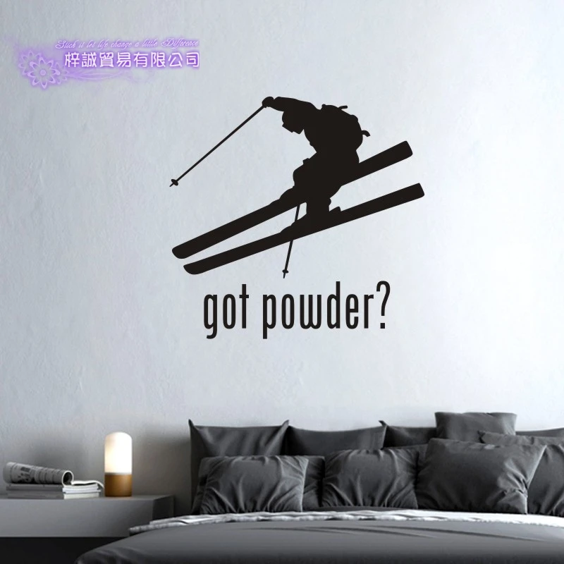 Наклейка на стену для катания лыжах Виниловая наклейка домашнего декора