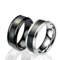 fashion mens and womens rings smart temperature rings temperature rings titanium steel couple rings mood ring small jewelry