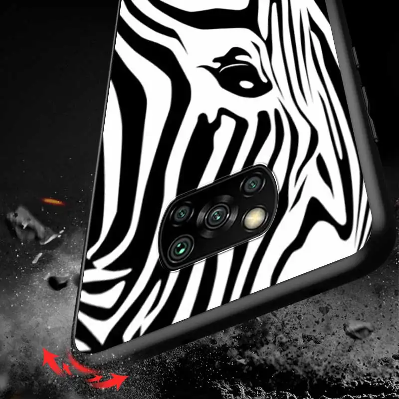 

Black white Stripe For Xiaomi Redmi K30 K30S Mi 10T Lite Pro Poco X3 NFC X2 M3 M2 F2 Pro C3 F1 Soft Black Phone Case