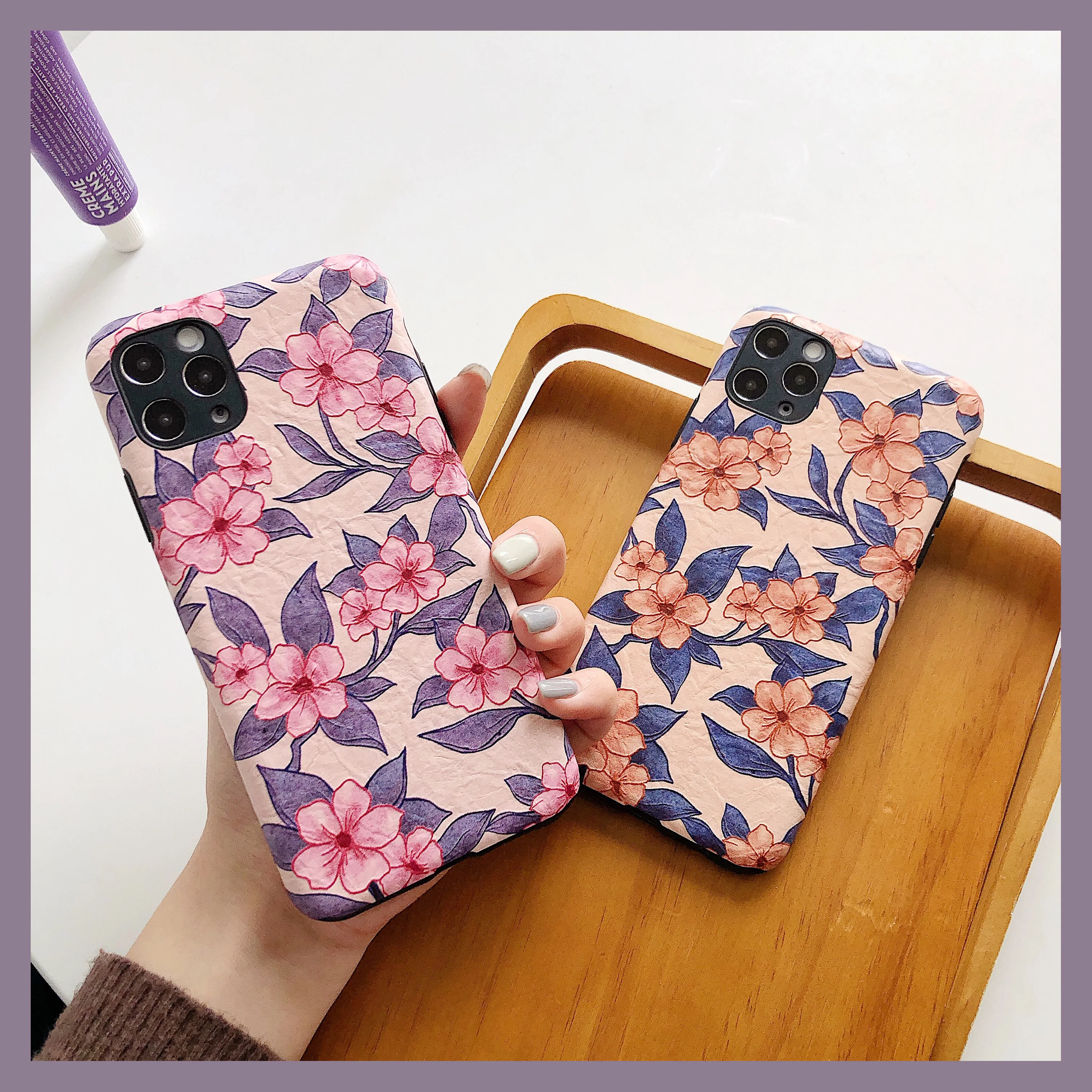 

Retro floral is suitable for iphone11ProMax mobile phone case 7 / 8plus x xsmax xr protective cover