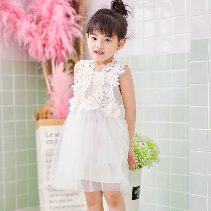 Симпатичная одежда высокое качество платье из тюля с цветочным узором для