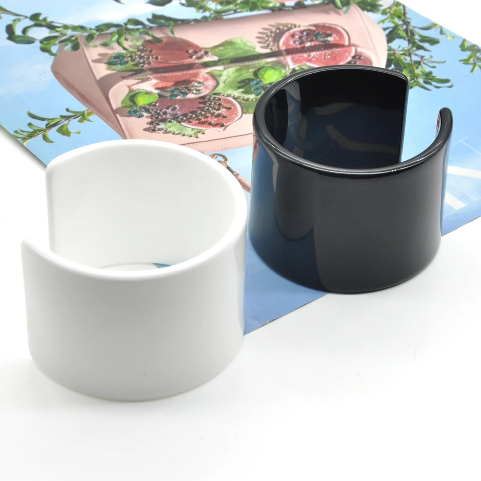 Женский массивный Браслет манжета из прозрачного акрила цвет белый