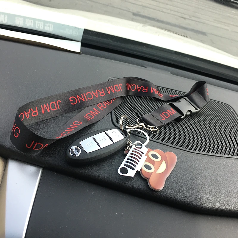 Горячая JDM Гоночный подвесной ремешок для ключей с зажимом и пряжкой, быстроразъемный брелок для ключей, красный/черный ремешок, материал, подвеска для ключей