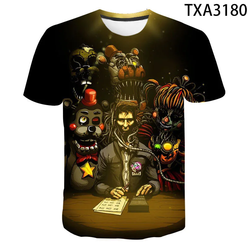 

Футболка для мальчиков и девочек Fnaf, Повседневная футболка с коротким рукавом и 3D-принтом, забавный топ для детей и мужчин, Новинка лета 2020