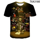 Футболка для мальчиков и девочек Fnaf, Повседневная футболка с коротким рукавом и 3D-принтом, забавный топ для детей и мужчин, Новинка лета 2020
