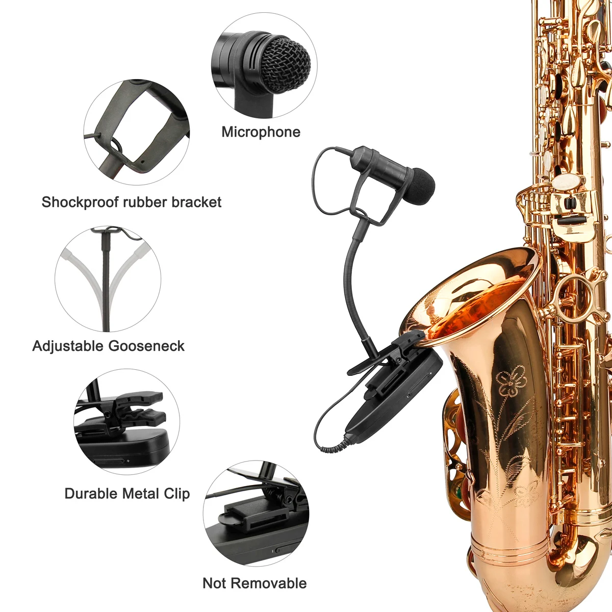 KIMAFUN 2 4G Беспроводная саксофоновая микрофонная система с приемником и