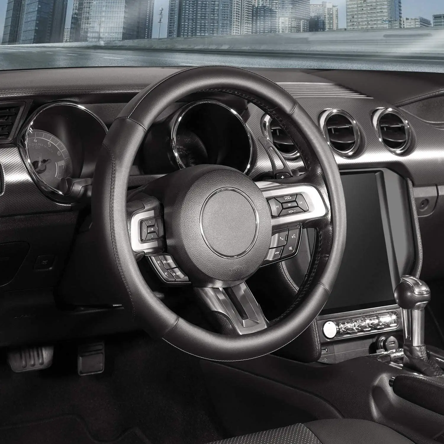 

Car accessories steering wheel cover leather universal