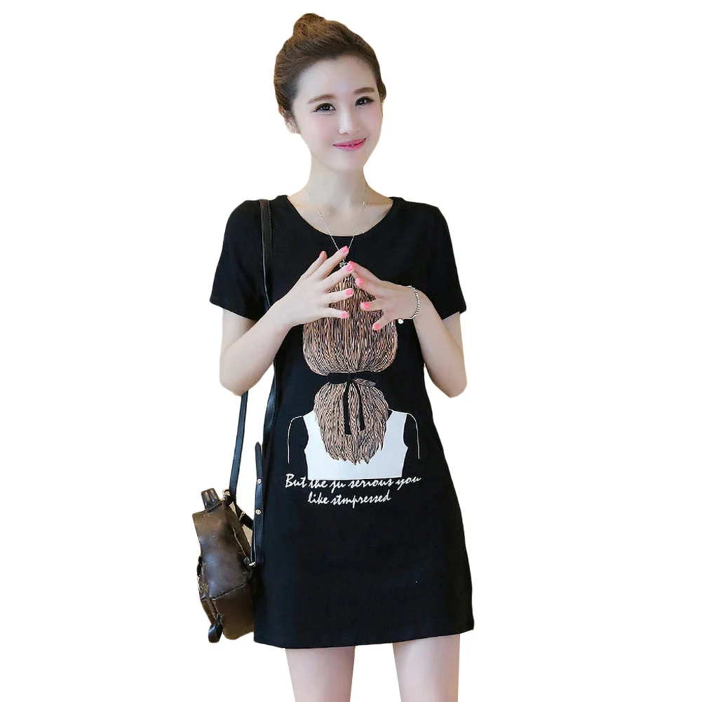 Женское длинное платье-футболка с коротким рукавом повседневное дышащее